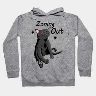 Black Cat Zoning Out Hoodie